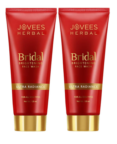 Jovees Herbal Bridal Brightening Face Wash | Ultra Radiance | For Brightening Skin | Reduces Dark Spot | For All Skin Types 120 Ml (Pack Of 2)